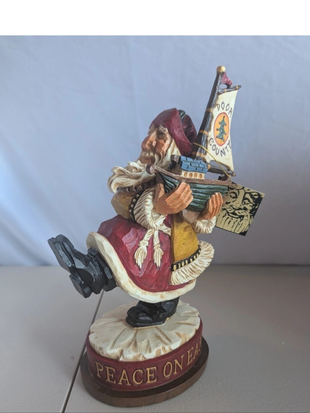 David Frykman Door County Peace On Earth Figurine Santa Boat NEW open box